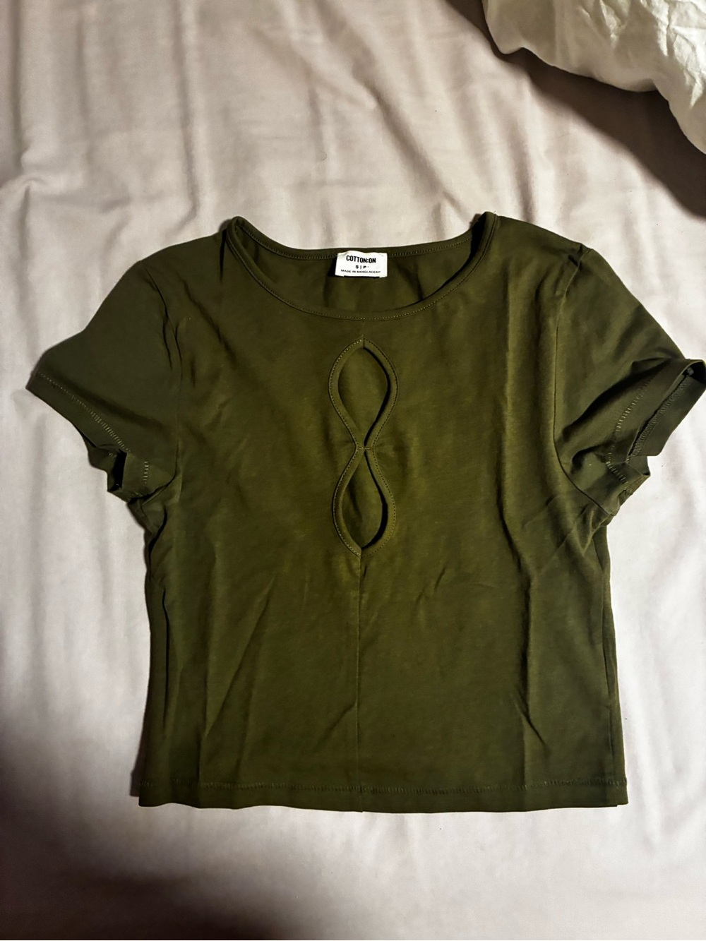 Cotton On Olive Green Keyhole Crop Top
